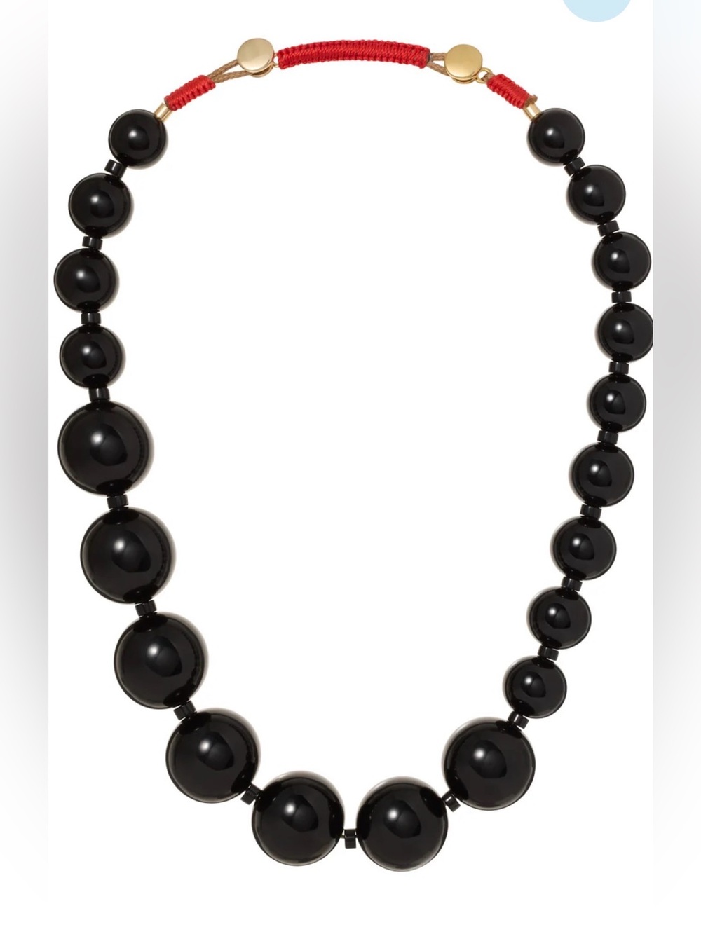 Roxanne Assoulin Very Big Black Graduated Semiprecious Stones Necklace NEW